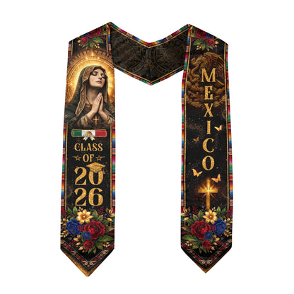 Mexico Graduation Stole Class of 2026 Virgen de Guadalupe Mexican Heritage Sash 2026