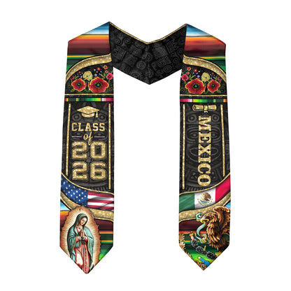 Mexican Graduation Stole 2026, Graduation Sash Mexico, Mexican Flag Graduation Sash, Mexican Stoles for Graduation
