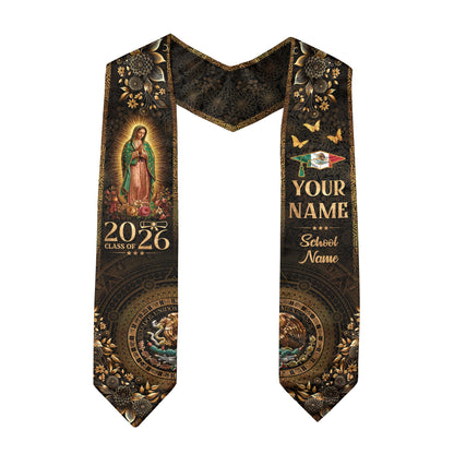 Mexico Graduation Stole 2026 Virgen De Guadalupe Personalized Grad Sash