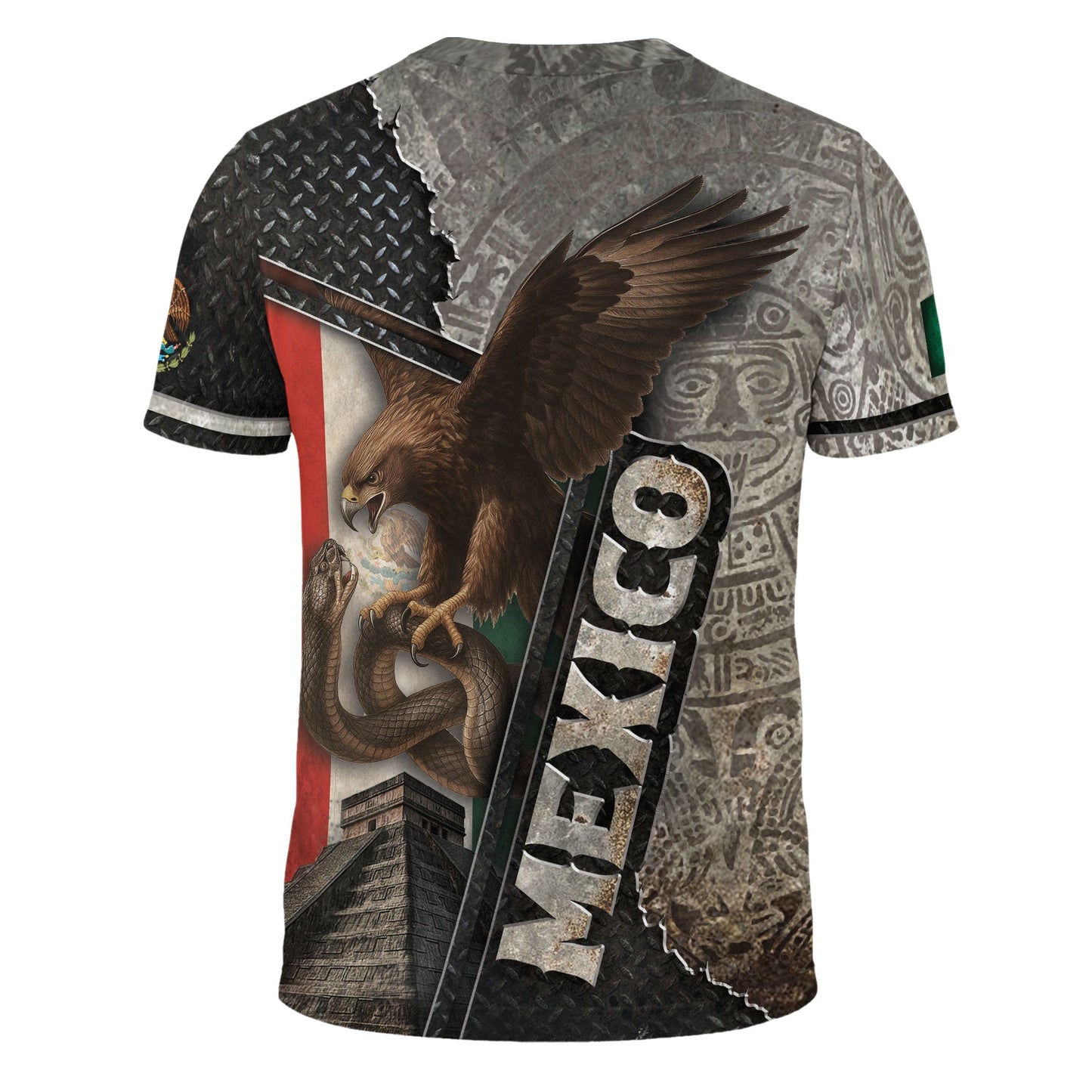 Mexican Eagle Serpent Aztec Pyramid Heritage Warrior Shirt