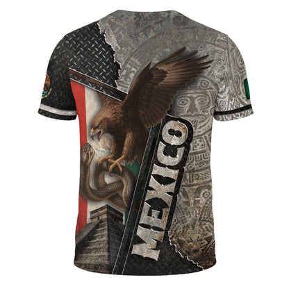 Mexican Eagle Serpent Aztec Pyramid Heritage Warrior Shirt