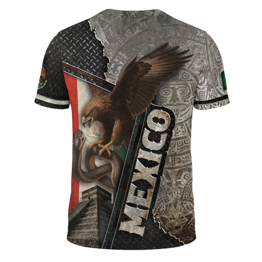 Mexican Eagle Serpent Aztec Pyramid Heritage Warrior Shirt