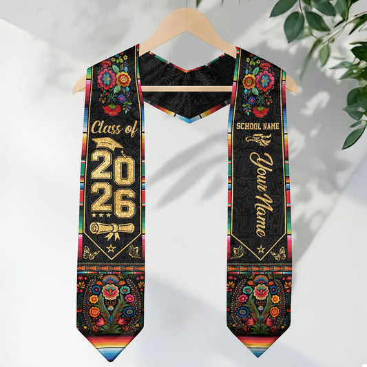 Mexican Graduation Stole Custom 2026 Mexican Graduation Sash, Mexican Stoles for Graduation