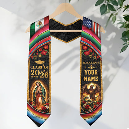 Mexican Graduation Stole Custom 2026 Graduation Sash Mexico, Mexican Flag Stole