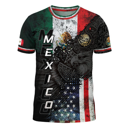 Mexico USA Flag Eagle Heritage Power Unity Identity Shirt