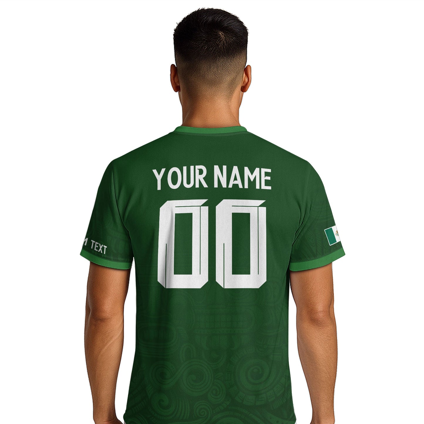 Custom Soccer Jersey Mexico Green Aztec Eagle Serpent Design