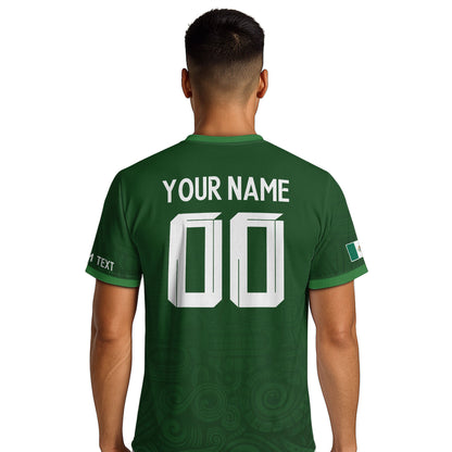 Custom Soccer Jersey Mexico Green Aztec Eagle Serpent Design