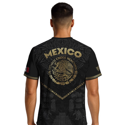 Mexico Black Gold Aztec Pyramid Heritage Soccer Jersey