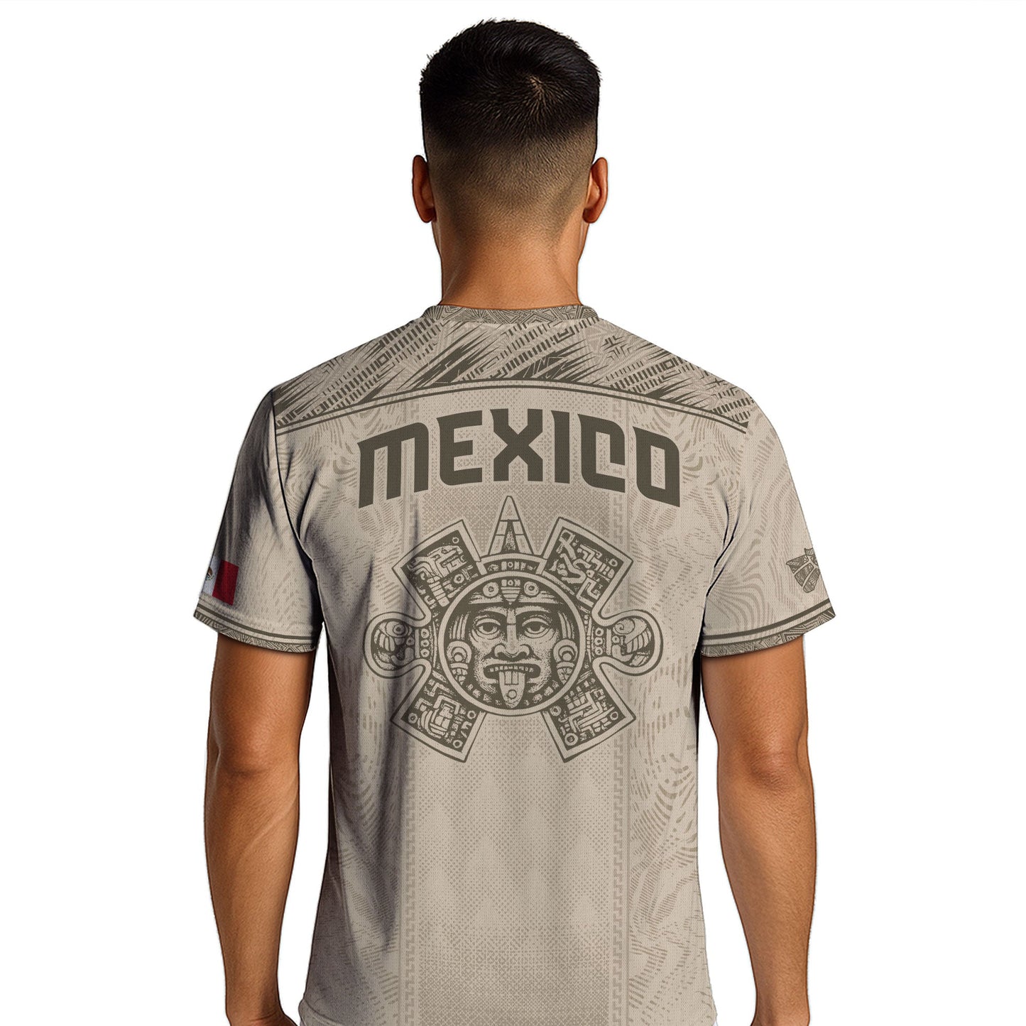 Mexico Soccer Jersey Beige Aztec Eagle Heritage Design