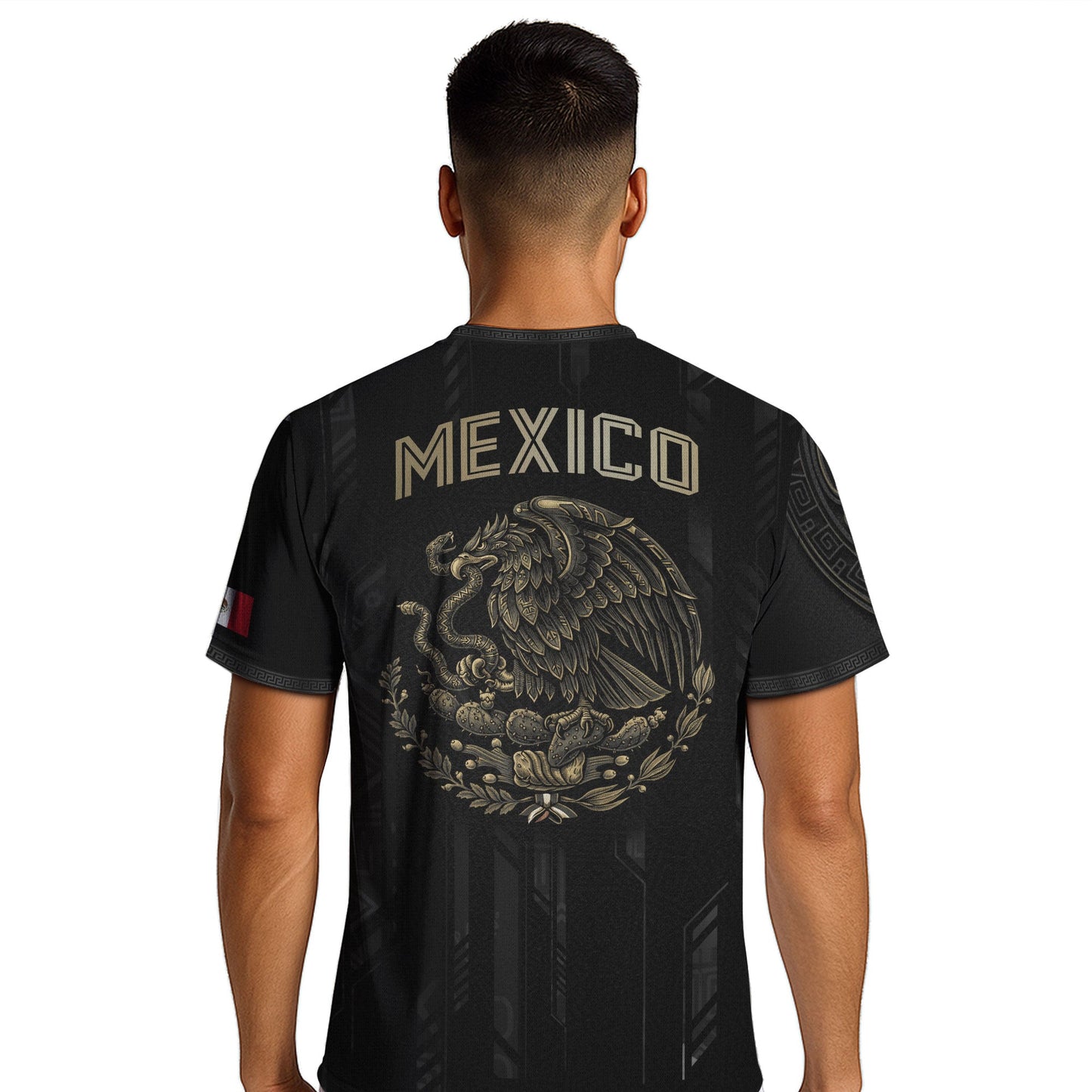 Mexico Black Gold Aztec Mayan Calendar Eagle Heritage National Soccer Jersey