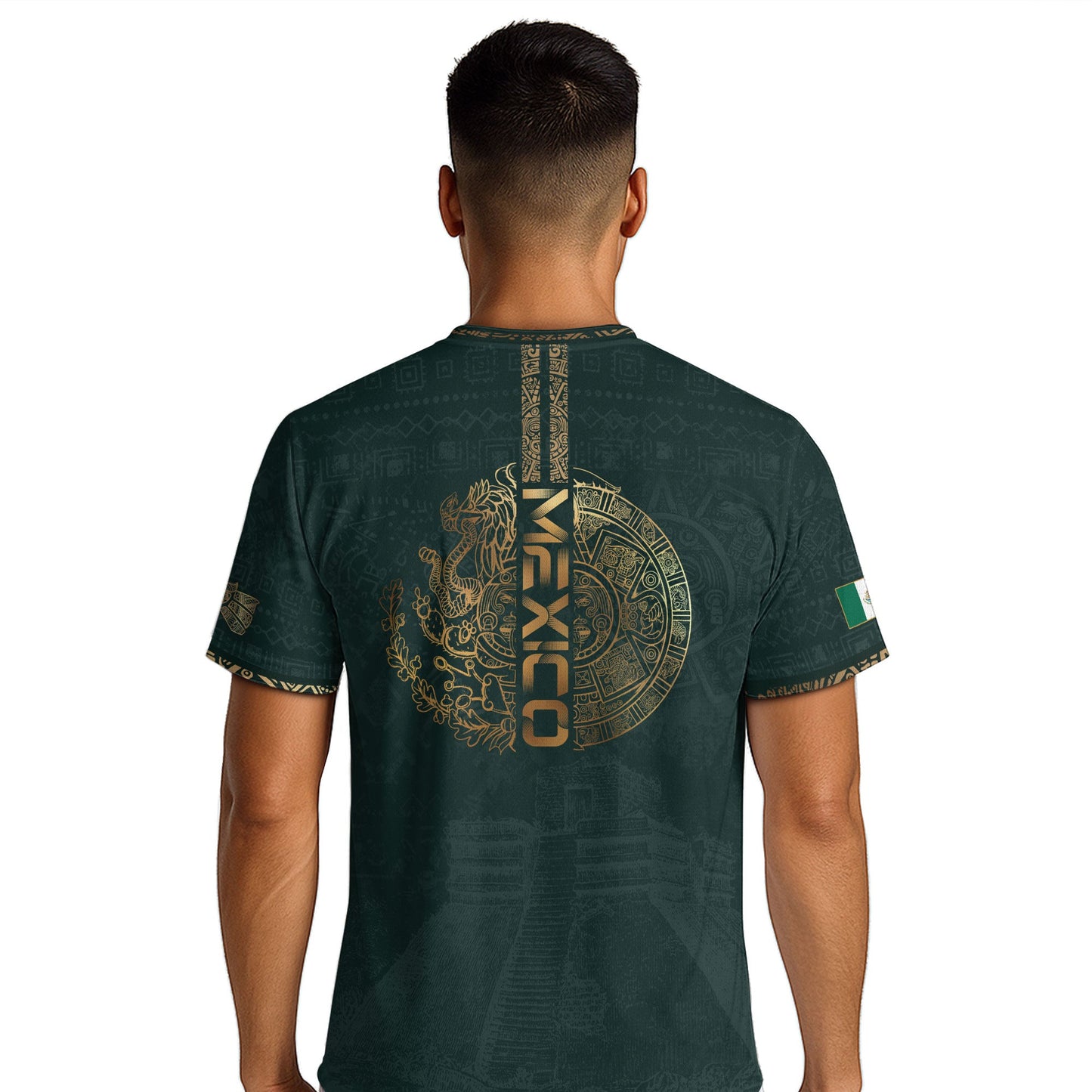 Mexico Dark Green Aztec Pyramid Heritage Estados Unidos Mexicanos Soccer Jersey