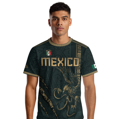 Test - Mexico Soccer Jersey Dark Green Aztec Eagle and Warrior Claw Design (Copy)