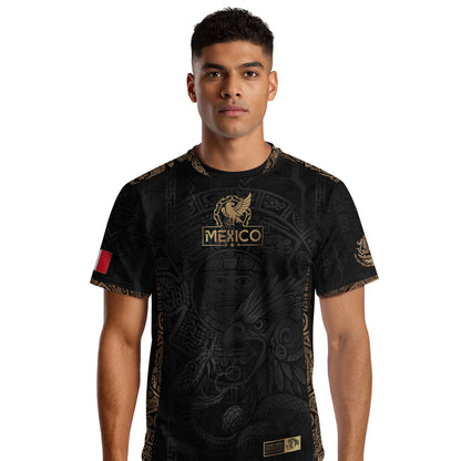 Mexico Black Aztec Sunstone Eagle Heritage Soccer Jersey