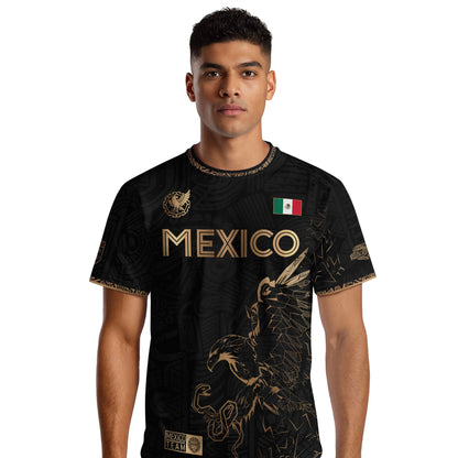 Mexico Black Gold Flag Heritage Estados Unidos Mexicanos National Soccer Jersey