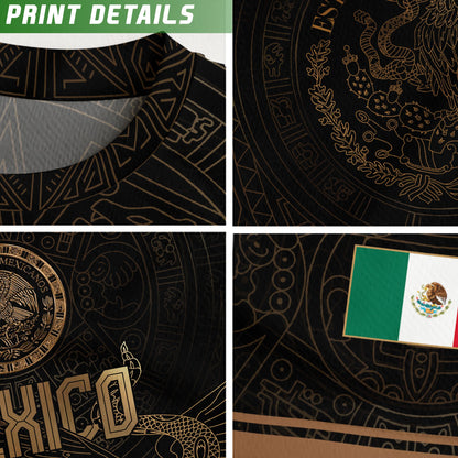 Mexico Black Gold Eagle Snake Heritage Estados Unidos Mexicanos National Soccer Jersey