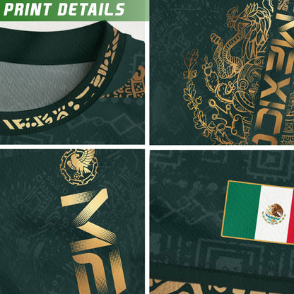 Mexico Dark Green Aztec Pyramid Heritage Estados Unidos Mexicanos Soccer Jersey